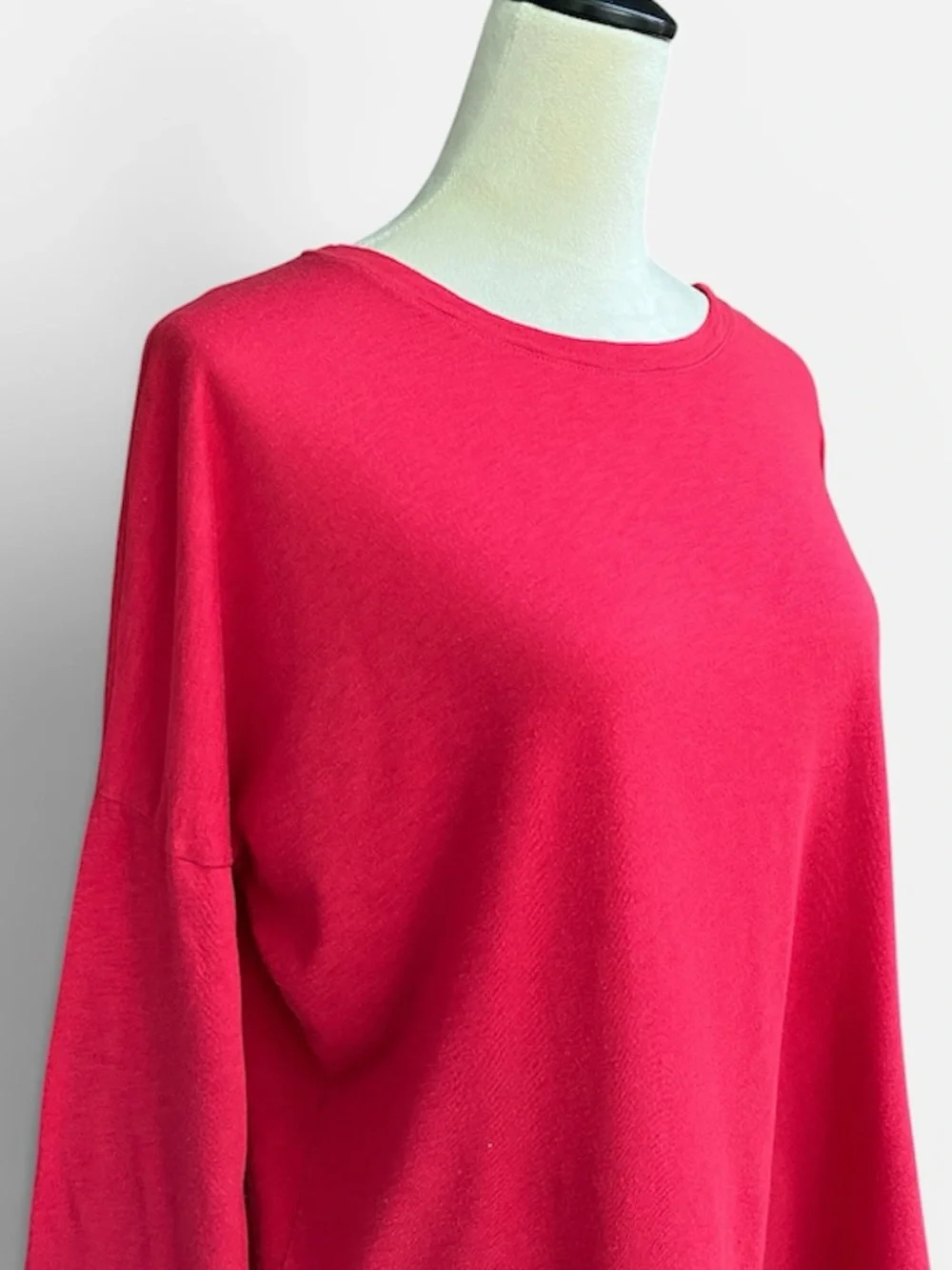 Michael Stars "Madison" Boatneck 3/4 Sleeve Tee in Red OS - Picture 6 of 8